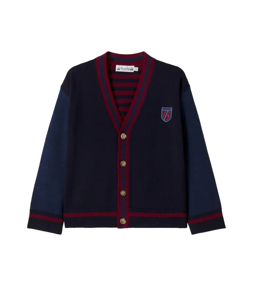 Bonpoint Julian embroidered striped wool cardigan | Image 1 Bonpoint Julian embroidered striped wool cardigan | Image 1
