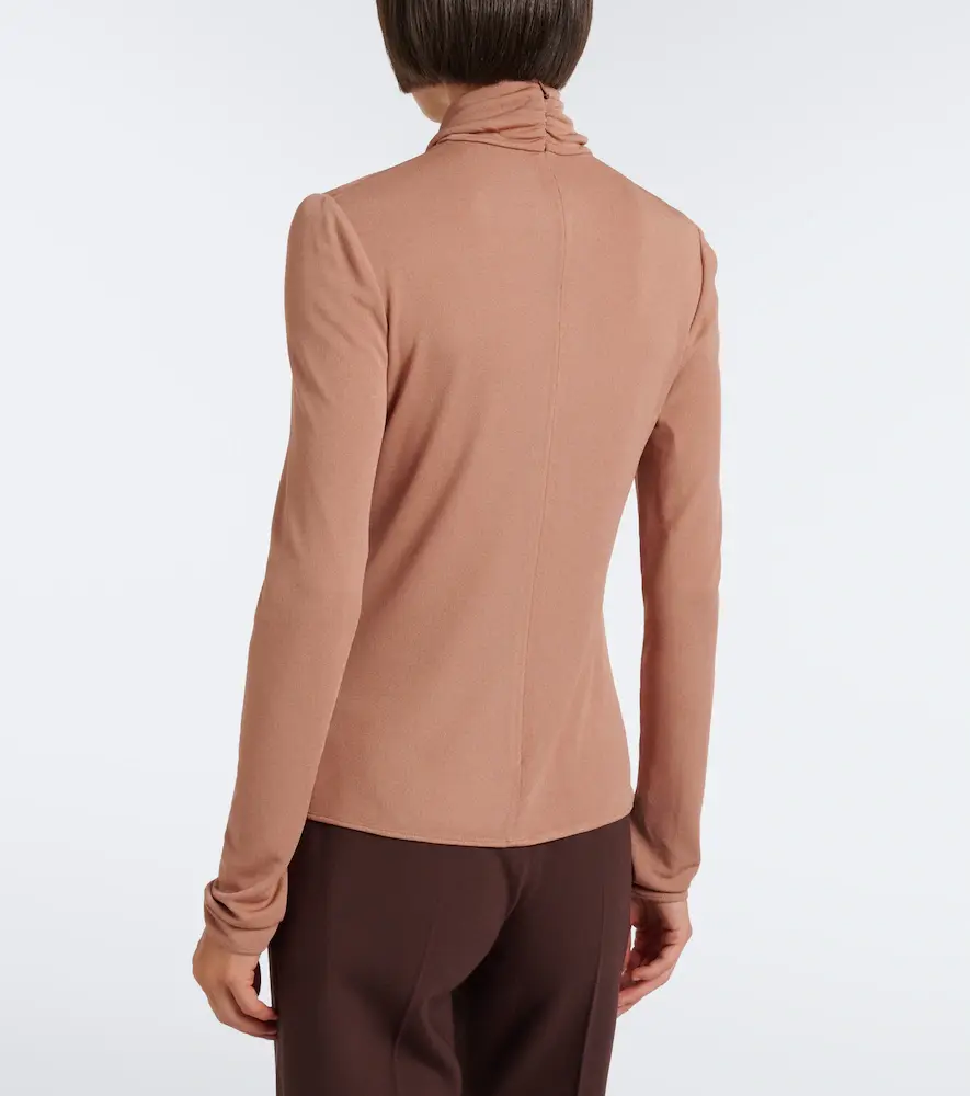 Valentino Garavani Cutout jersey crêpe top | Thumbnail 5 Valentino Garavani Cutout jersey crêpe top | Thumbnail 5