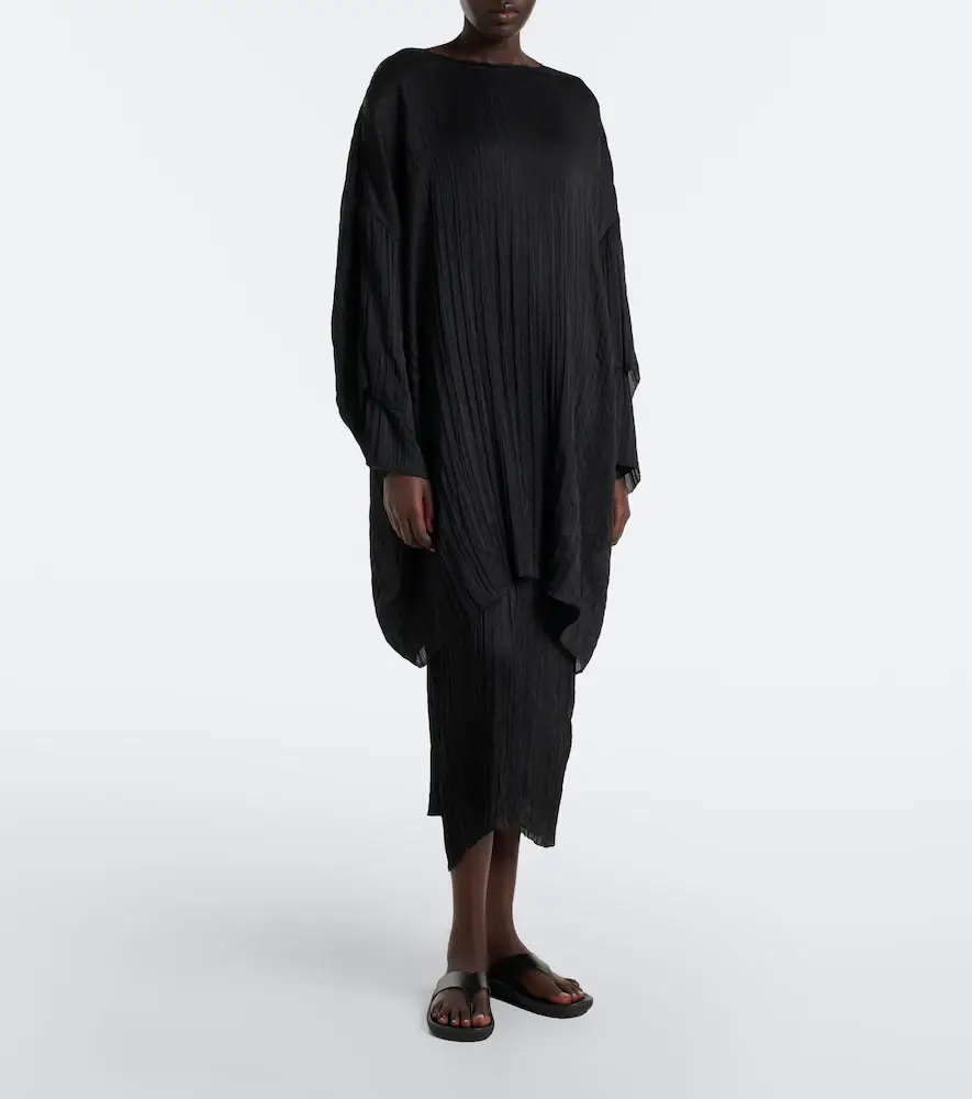 The Row Catena oversized pleated silk blouse | Thumbnail 5