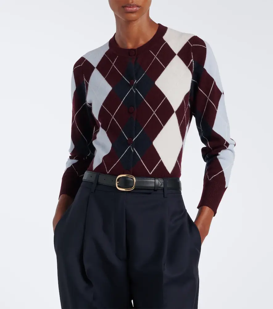 Arch4 Claridges argyle cashmere cardigan | Thumbnail 4 Arch4 Claridges argyle cashmere cardigan | Thumbnail 4