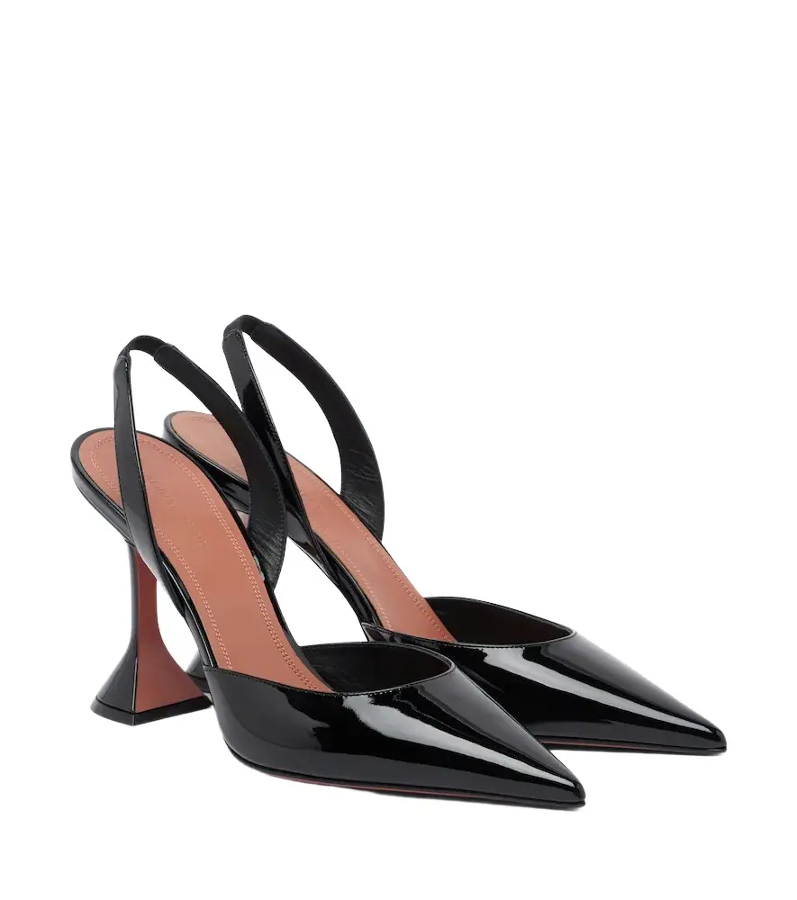 Amina Muaddi Holli patent leather slingback pumps | Image 1 Amina Muaddi Holli patent leather slingback pumps | Image 1