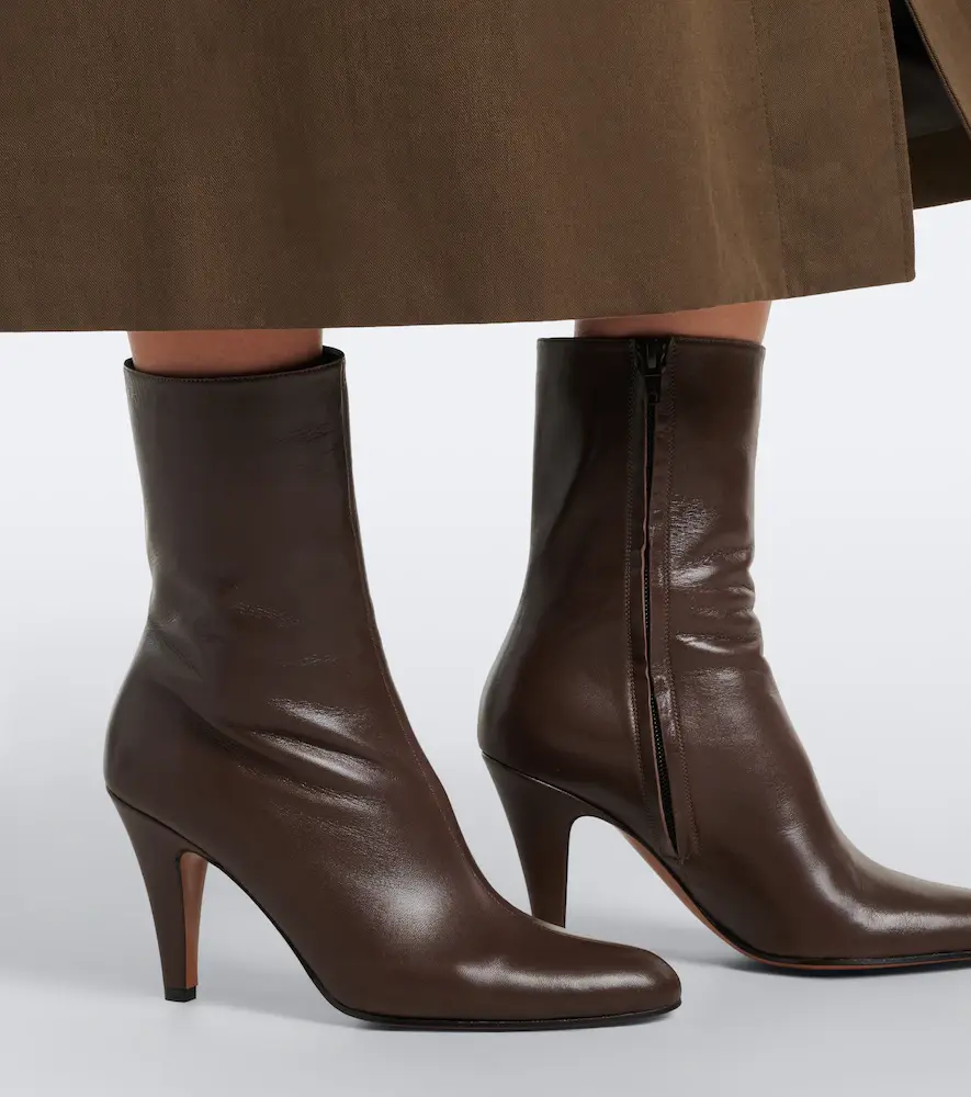 The Row Ornella leather ankle boots | Thumbnail 3