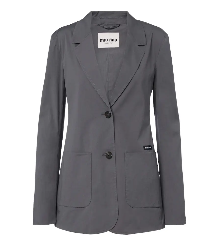 Miu Miu Cotton-blend poplin jacket | Image 1 Miu Miu Cotton-blend poplin jacket | Image 1