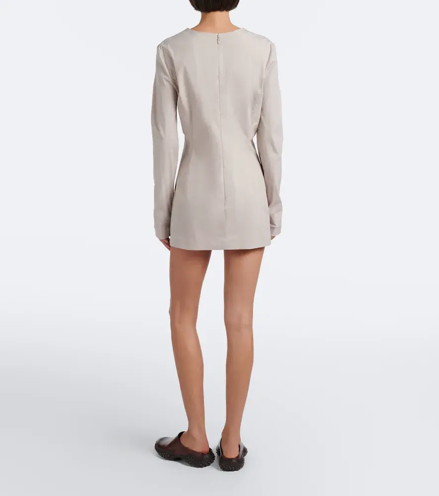 Miu Miu Bow-detail cotton-blend poplin minidress | Thumbnail 2 Miu Miu Bow-detail cotton-blend poplin minidress | Thumbnail 2