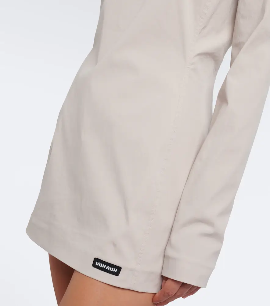 Miu Miu Bow-detail cotton-blend poplin minidress | Thumbnail 5 Miu Miu Bow-detail cotton-blend poplin minidress | Thumbnail 5