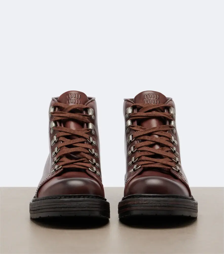 Miu Miu Leather lace-up boots | Thumbnail 2 Miu Miu Leather lace-up boots | Thumbnail 2