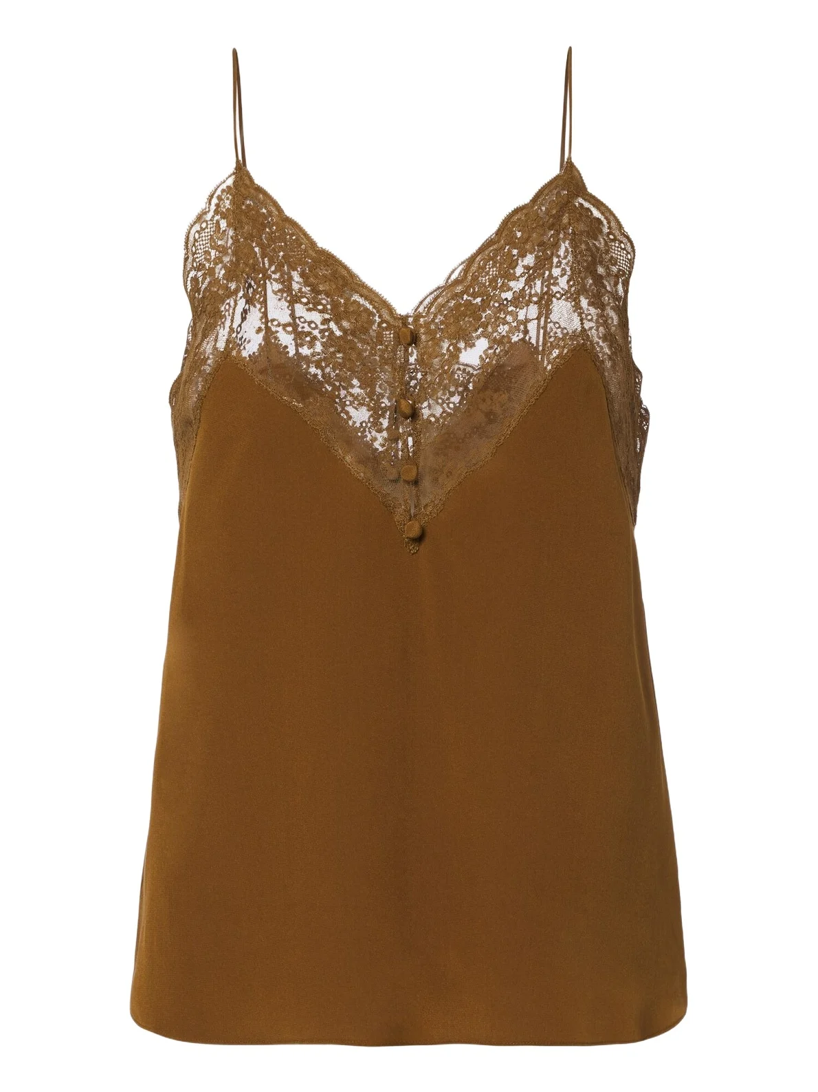 Lace-trimmed silk crêpe de chine camisole Lace-trimmed silk crêpe de chine camisole