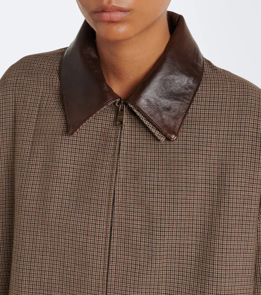 Prada Houndstooth virgin wool blouson jacket | Thumbnail 2 Prada Houndstooth virgin wool blouson jacket | Thumbnail 2