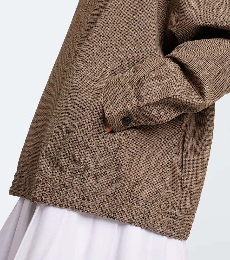 Prada Houndstooth virgin wool blouson jacket | Thumbnail 3 Prada Houndstooth virgin wool blouson jacket | Thumbnail 3