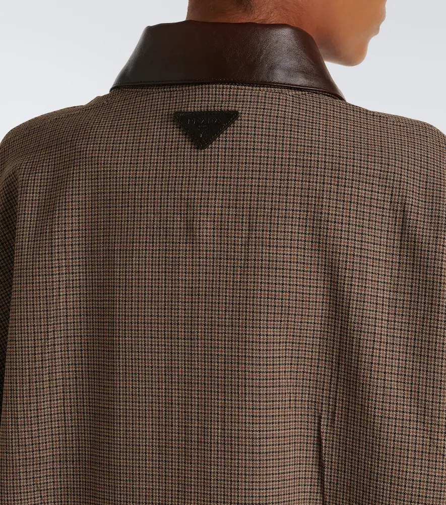 Prada Houndstooth virgin wool blouson jacket | Thumbnail 4 Prada Houndstooth virgin wool blouson jacket | Thumbnail 4