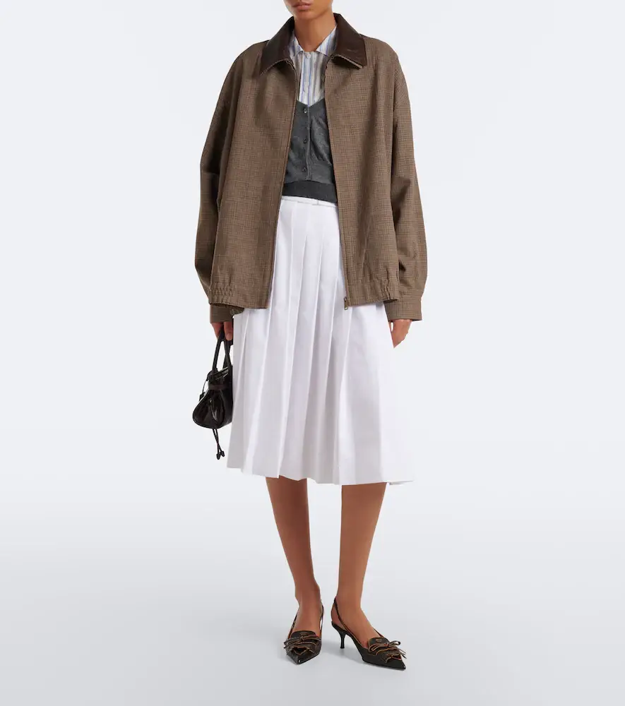 Prada Houndstooth virgin wool blouson jacket | Thumbnail 5 Prada Houndstooth virgin wool blouson jacket | Thumbnail 5