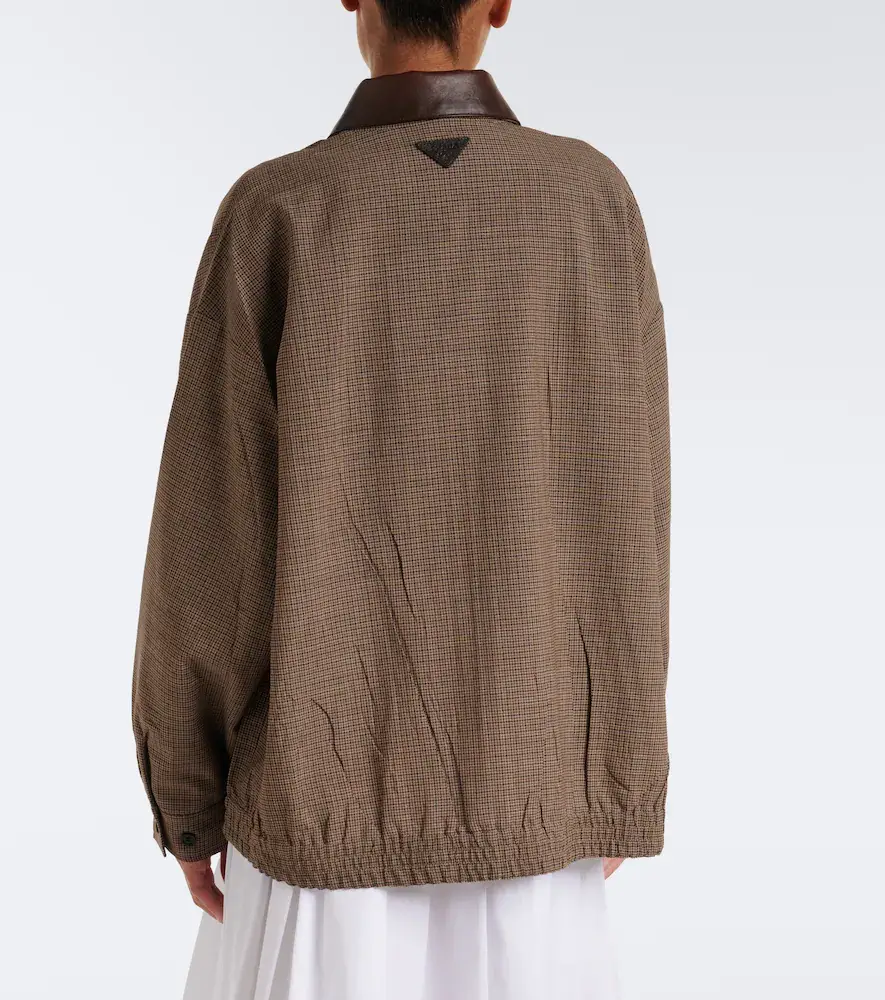 Prada Houndstooth virgin wool blouson jacket | Thumbnail 7 Prada Houndstooth virgin wool blouson jacket | Thumbnail 7