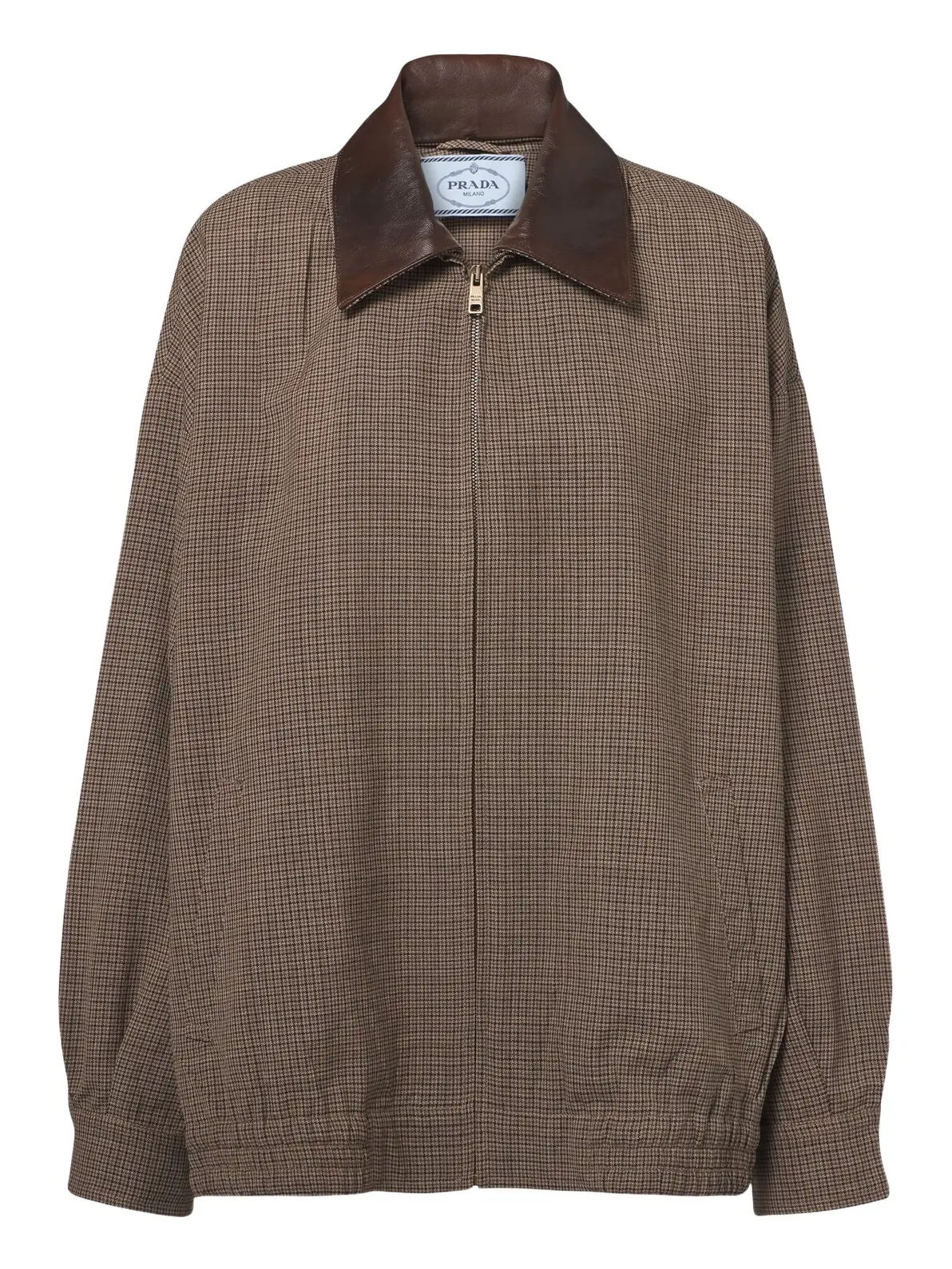 Houndstooth virgin wool blouson jacket Houndstooth virgin wool blouson jacket