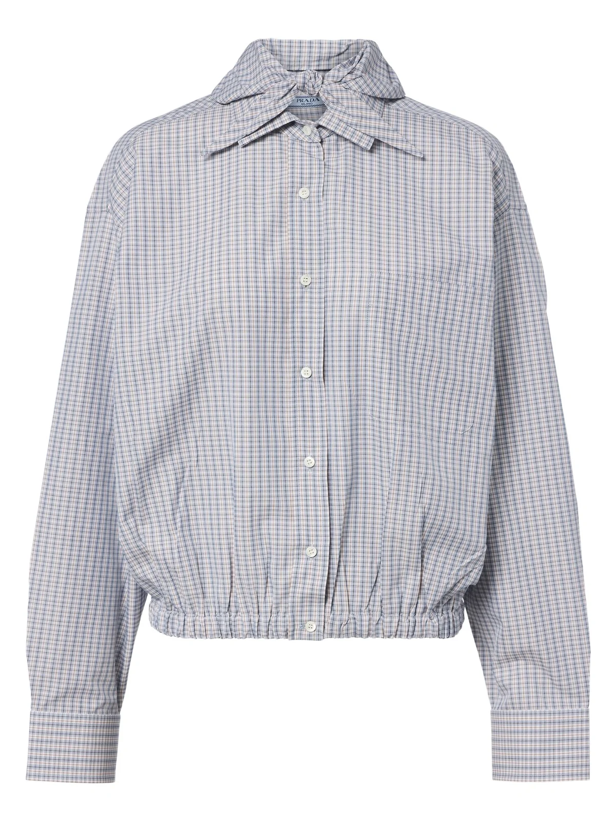 Bow-detail checked cotton blouse Bow-detail checked cotton blouse