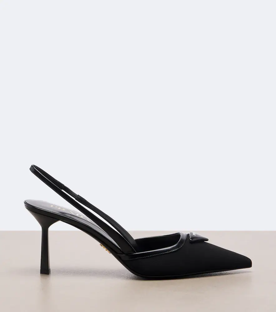Prada Leather-trimmed slingback pumps | Thumbnail 2 Prada Leather-trimmed slingback pumps | Thumbnail 2