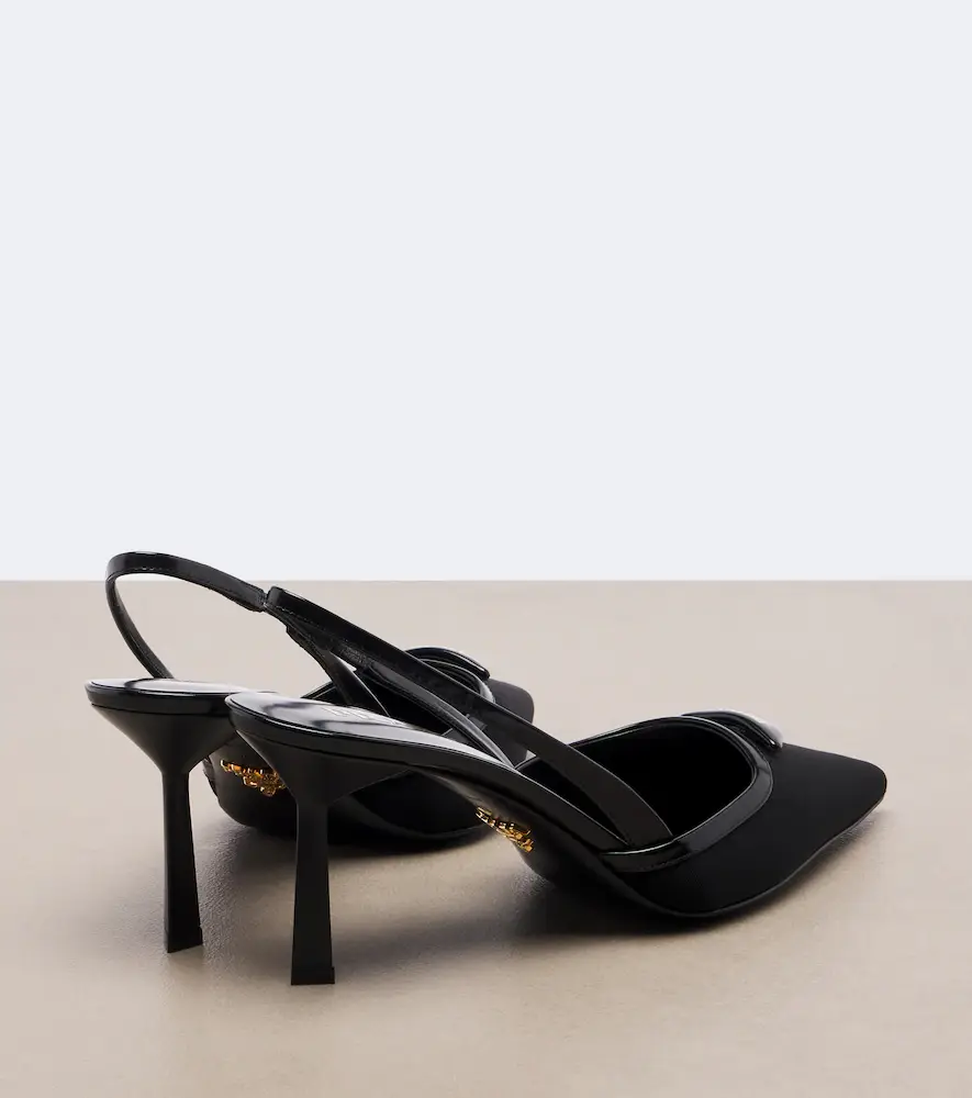 Prada Leather-trimmed slingback pumps | Thumbnail 3 Prada Leather-trimmed slingback pumps | Thumbnail 3