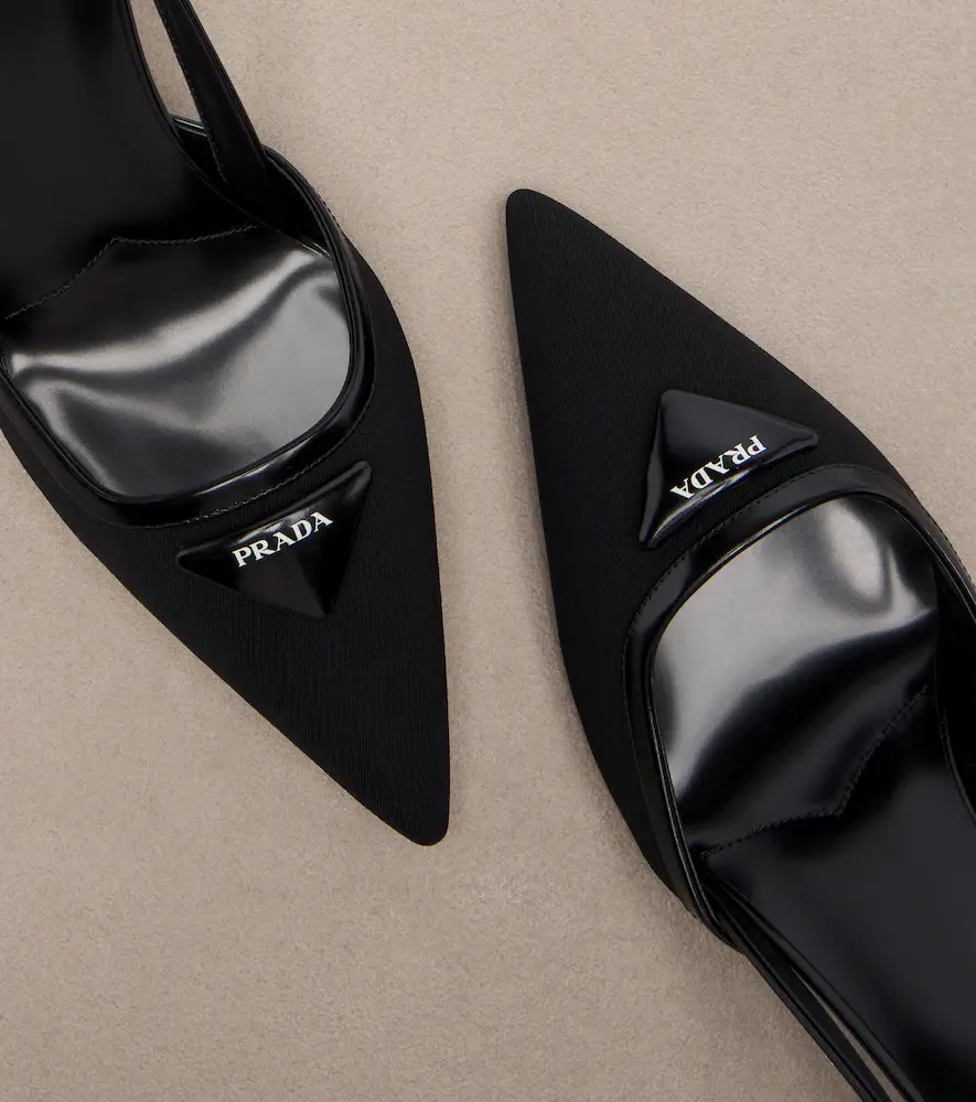 Prada Leather-trimmed slingback pumps | Thumbnail 4 Prada Leather-trimmed slingback pumps | Thumbnail 4