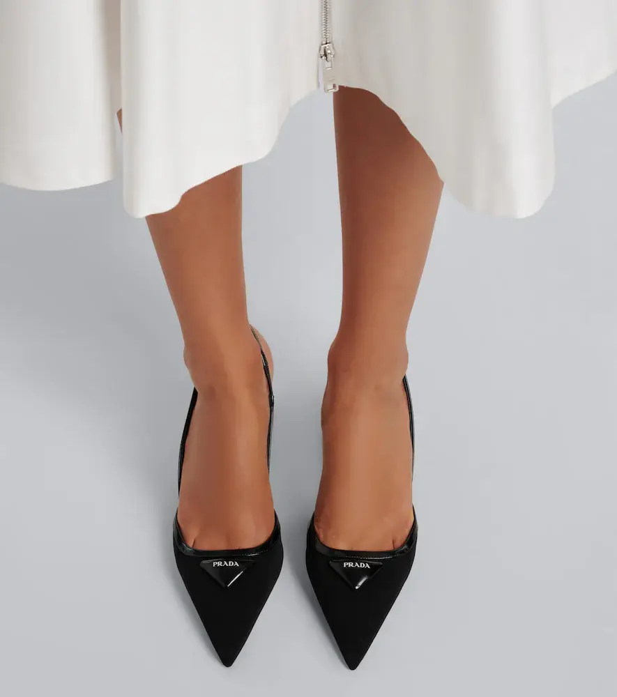 Prada Leather-trimmed slingback pumps | Thumbnail 6 Prada Leather-trimmed slingback pumps | Thumbnail 6