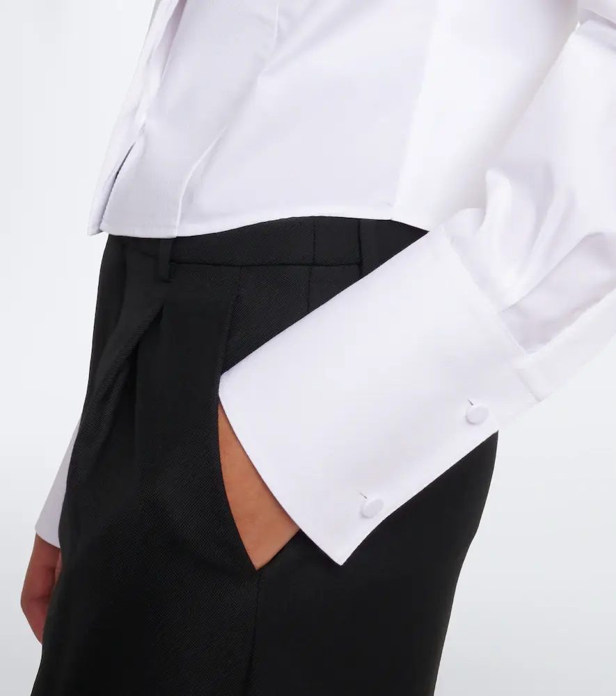 Tom Ford Cropped cotton poplin tuxedo shirt | Thumbnail 2 Tom Ford Cropped cotton poplin tuxedo shirt | Thumbnail 2