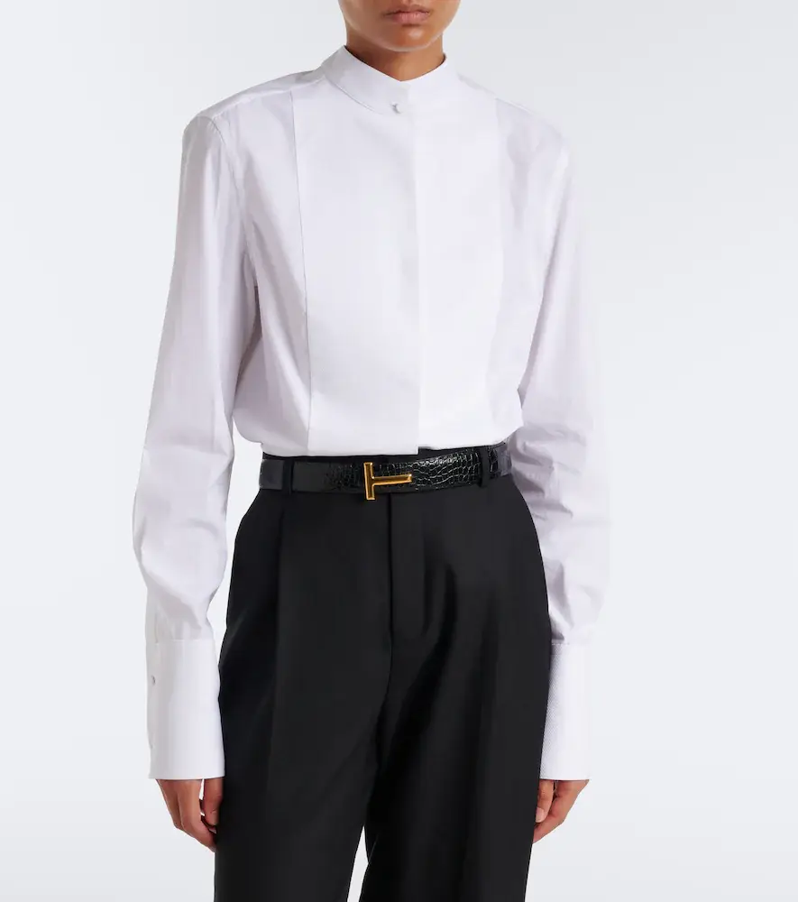 Tom Ford Cropped cotton poplin tuxedo shirt | Thumbnail 5 Tom Ford Cropped cotton poplin tuxedo shirt | Thumbnail 5