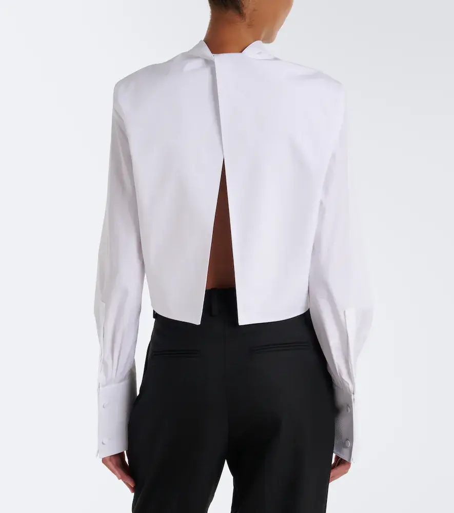 Tom Ford Cropped cotton poplin tuxedo shirt | Thumbnail 7 Tom Ford Cropped cotton poplin tuxedo shirt | Thumbnail 7