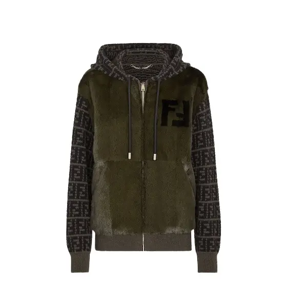 Fendi Bomber-style blouson with drawstring hood and welt pockets | Image 1 Fendi Bomber-style blouson with drawstring hood and welt pockets | Image 1