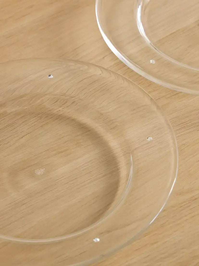 Sophie Lou Jacobsen Aperitivo Set Of Two Crystal-embellished Glass Plates | Thumbnail 2