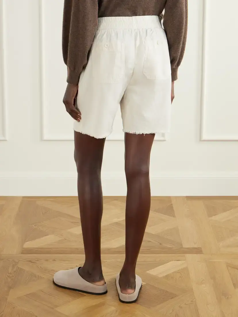 James Perse Lyocell, Linen And Cotton-blend High-rise Utility Shorts | Thumbnail 3