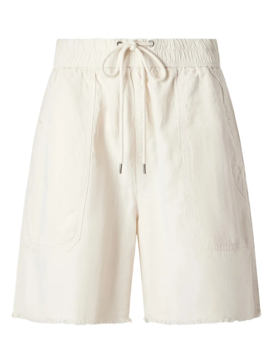 James Perse Lyocell, Linen And Cotton-blend High-rise Utility Shorts
