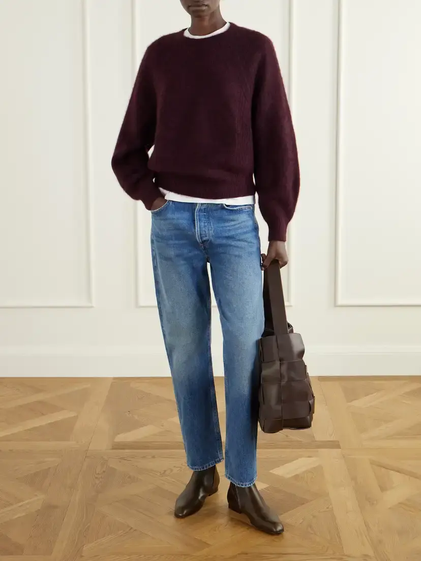 Allude Cashmere And Silk-blend Sweater - Burgundy | Thumbnail 2