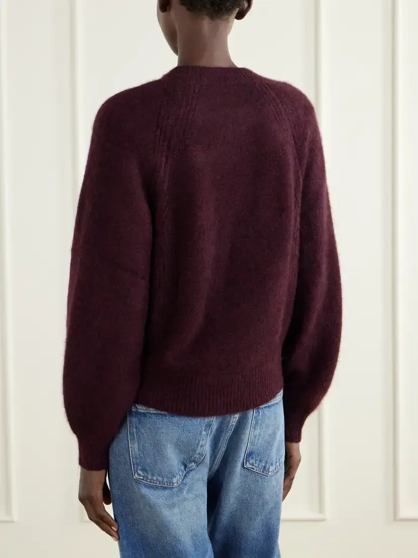 Allude Cashmere And Silk-blend Sweater - Burgundy | Thumbnail 3