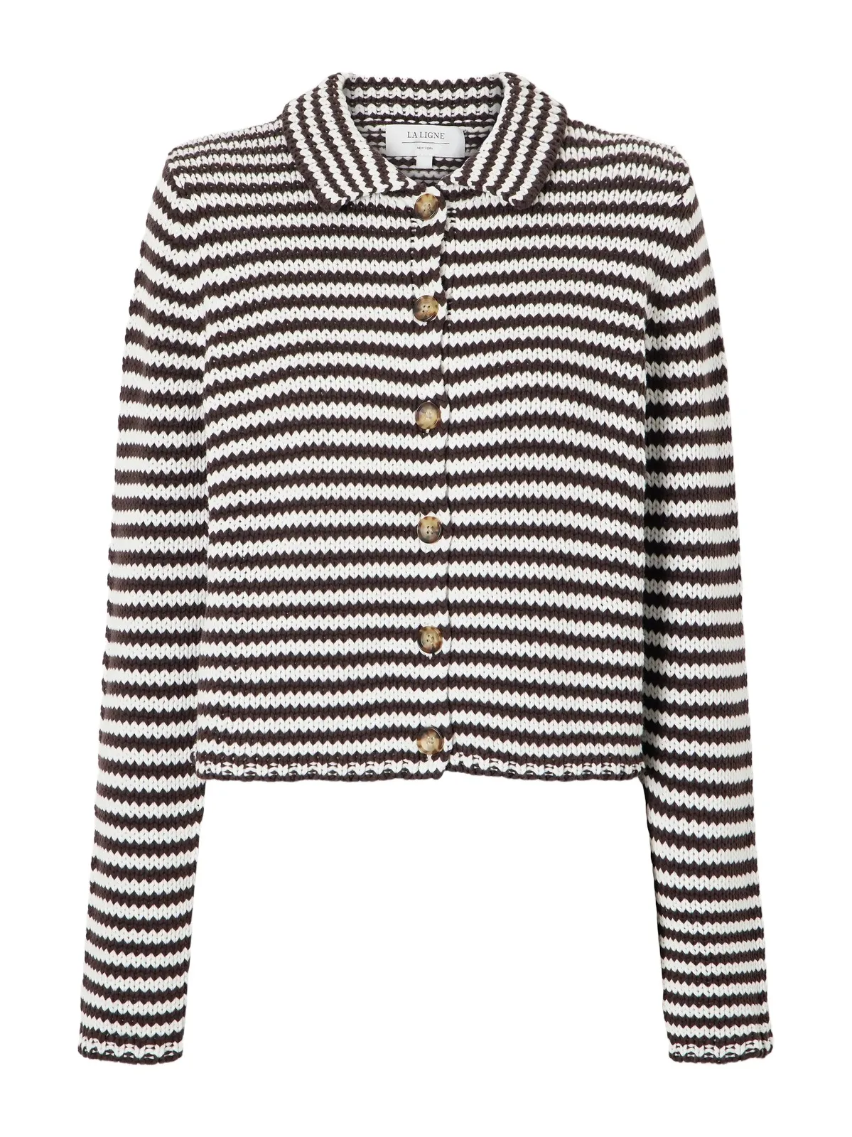 Mini Marina Cropped Striped Cotton Cardigan
