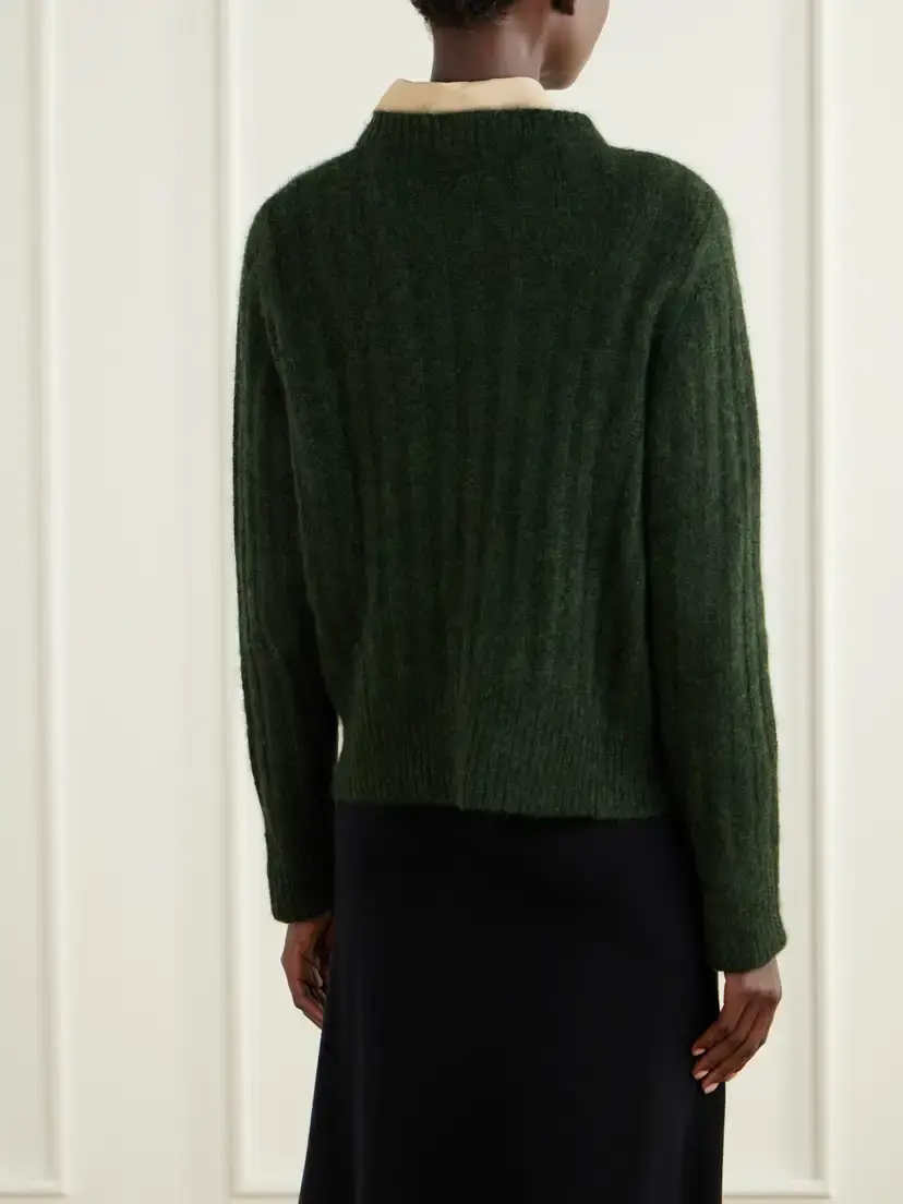 Allude Cashmere And Silk-blend Sweater - Green | Thumbnail 3 Allude Cashmere And Silk-blend Sweater - Green | Thumbnail 3