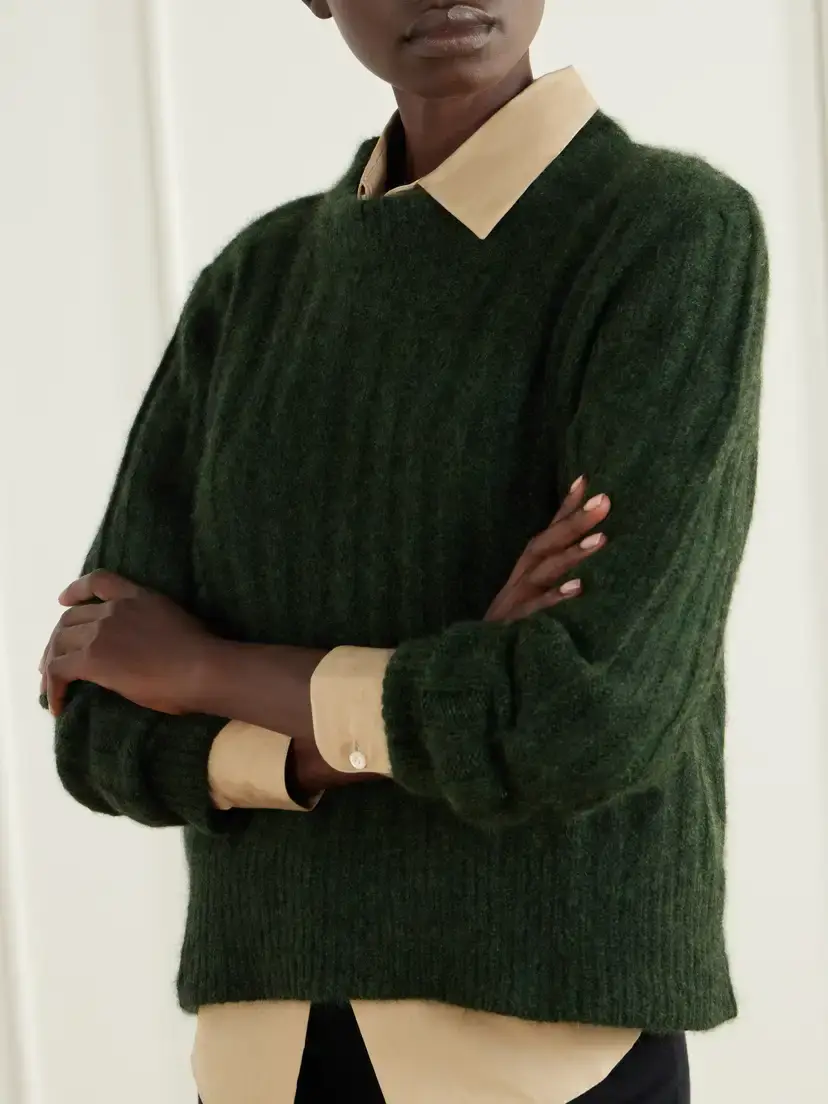 Allude Cashmere And Silk-blend Sweater - Green | Thumbnail 4 Allude Cashmere And Silk-blend Sweater - Green | Thumbnail 4