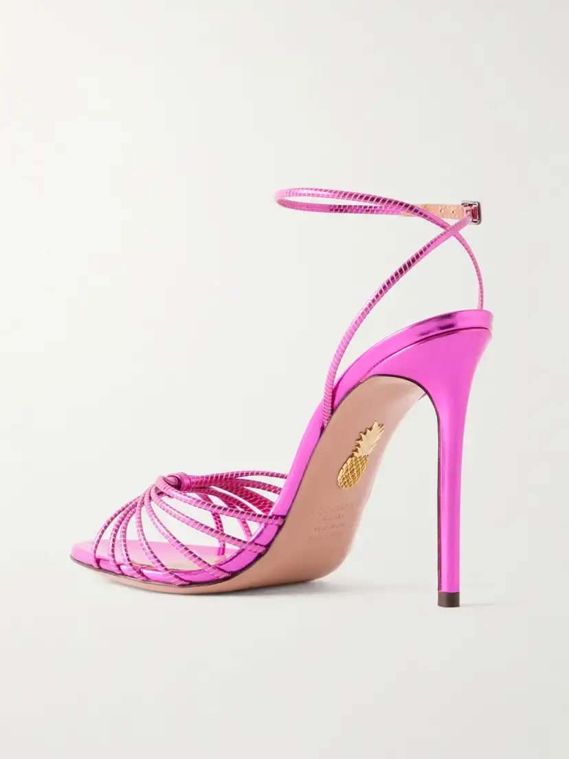 Aquazzura Anima 105 Mirrored Metallic Leather Sandals | Thumbnail 3 Aquazzura Anima 105 Mirrored Metallic Leather Sandals | Thumbnail 3