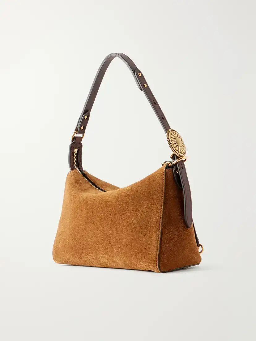 Etro Suede And Leather-trimmed Shoulder Bag | Thumbnail 4 Etro Suede And Leather-trimmed Shoulder Bag | Thumbnail 4