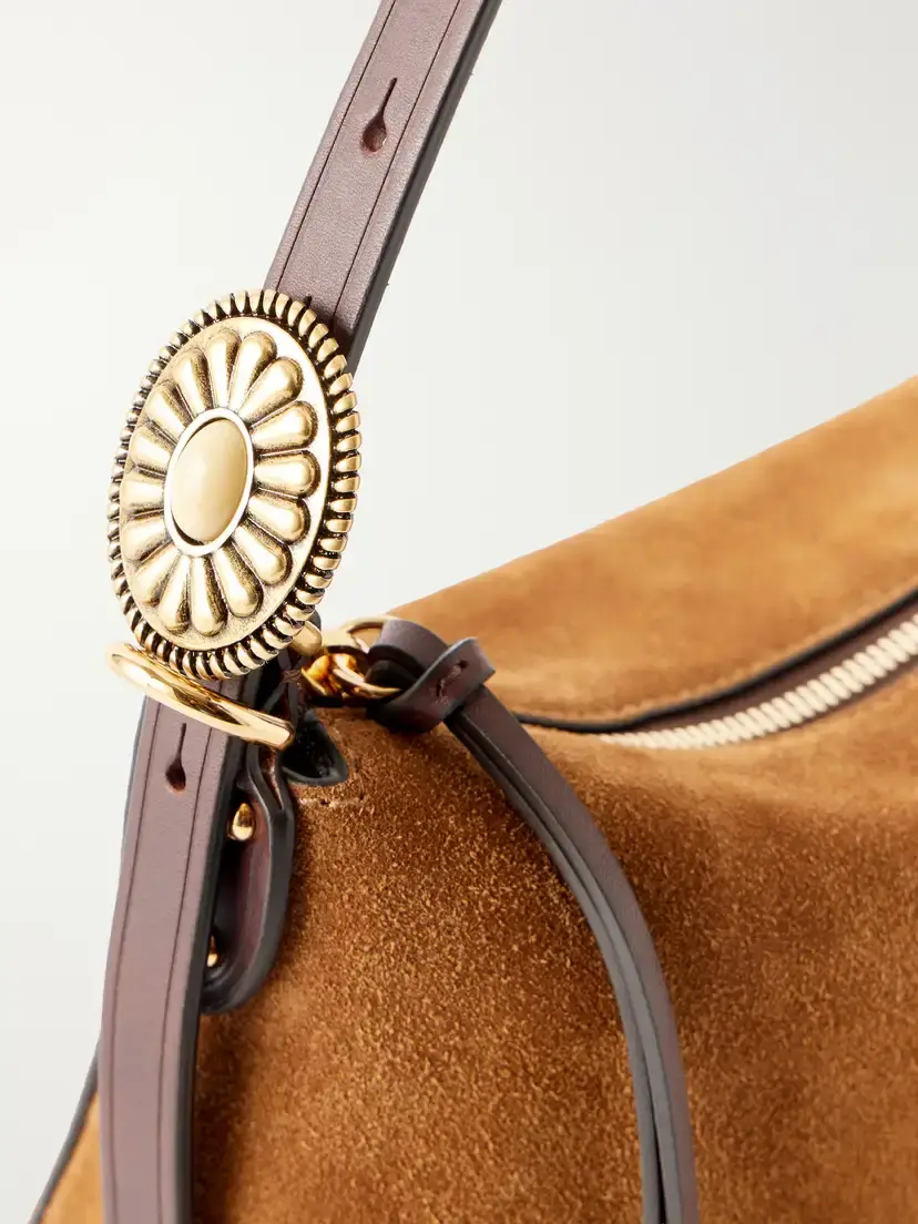 Etro Suede And Leather-trimmed Shoulder Bag | Thumbnail 5 Etro Suede And Leather-trimmed Shoulder Bag | Thumbnail 5