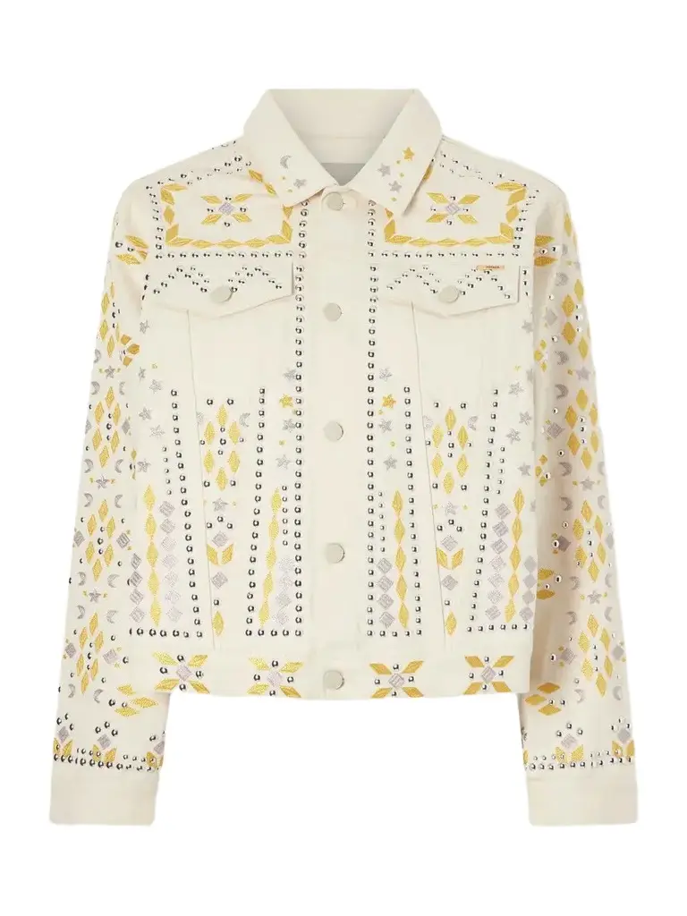 Mother The Bruiser Appliquéd Studded Denim Jacket | Image 1 Mother The Bruiser Appliquéd Studded Denim Jacket | Image 1