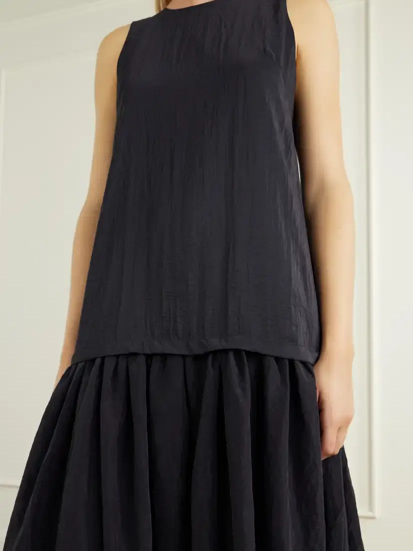 La Ligne Cornelia Pleated Crinkled Shell Midi Dress | Thumbnail 4 La Ligne Cornelia Pleated Crinkled Shell Midi Dress | Thumbnail 4