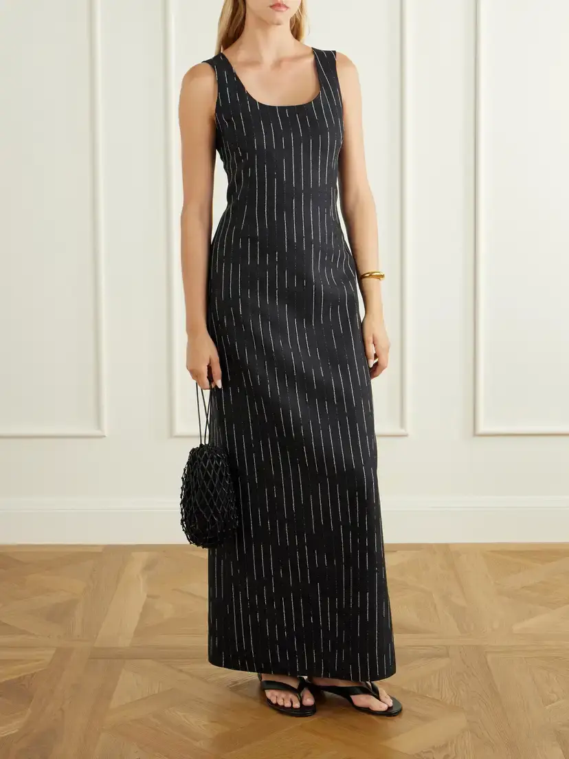 Kallmeyer Isadora Striped Wool Midi Dress | Thumbnail 2