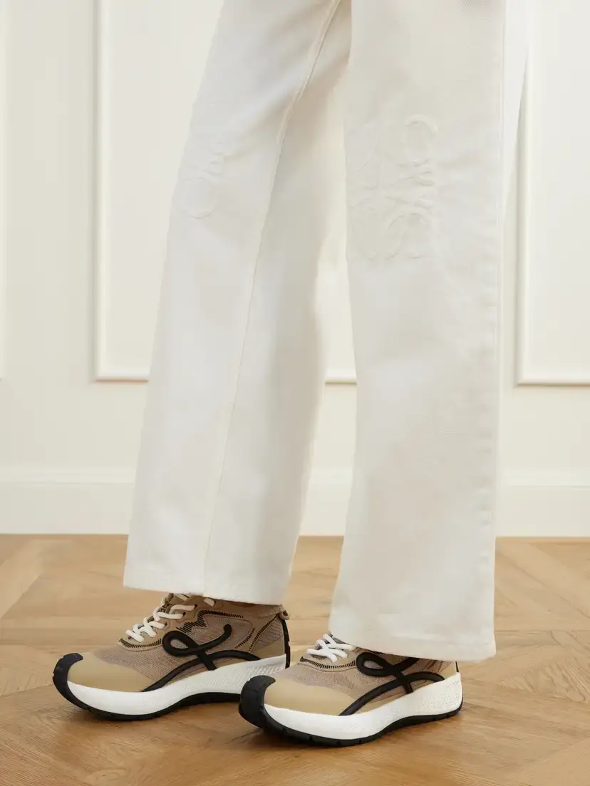 Loewe Pogo Logo-detailed Suede-trimmed Knitted Sneakers | Thumbnail 2 Loewe Pogo Logo-detailed Suede-trimmed Knitted Sneakers | Thumbnail 2