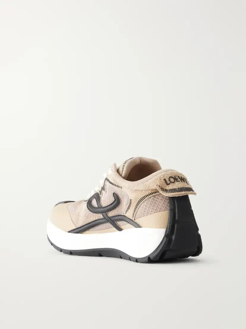Loewe Pogo Logo-detailed Suede-trimmed Knitted Sneakers | Thumbnail 3 Loewe Pogo Logo-detailed Suede-trimmed Knitted Sneakers | Thumbnail 3