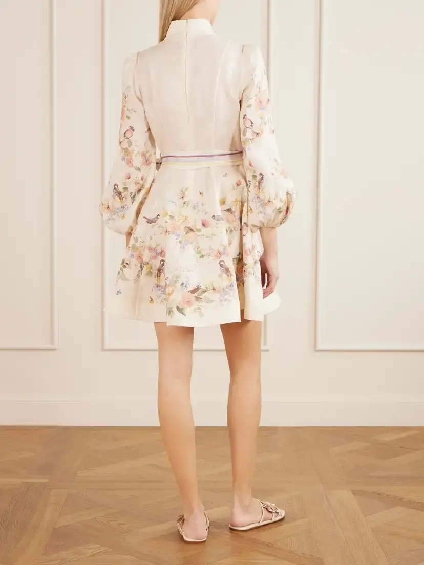 Zimmermann Valiant Belted Floral-print Linen Mini Dress | Thumbnail 3 Zimmermann Valiant Belted Floral-print Linen Mini Dress | Thumbnail 3