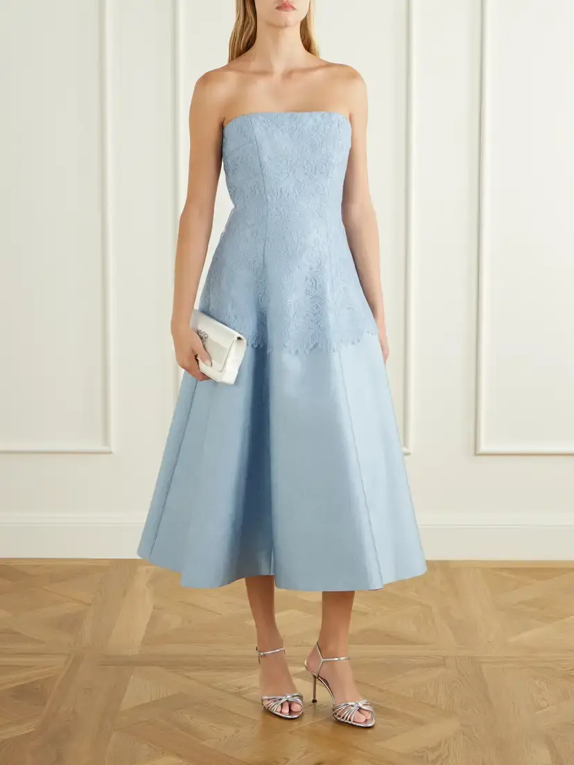 Emilia Wickstead Meja Embossed Cloque Lace Trimmed Midi Dress | Thumbnail 2
