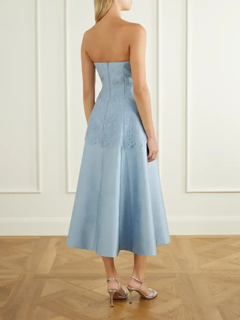 Emilia Wickstead Meja Embossed Cloque Lace Trimmed Midi Dress | Thumbnail 3