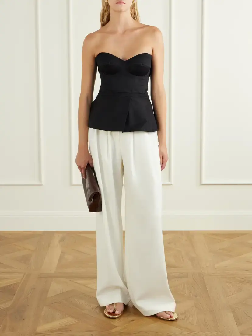ANDRES OTALORA Nos Reconocemos Strapless Stretch-cotton Twill Blouse | Thumbnail 2 ANDRES OTALORA Nos Reconocemos Strapless Stretch-cotton Twill Blouse | Thumbnail 2