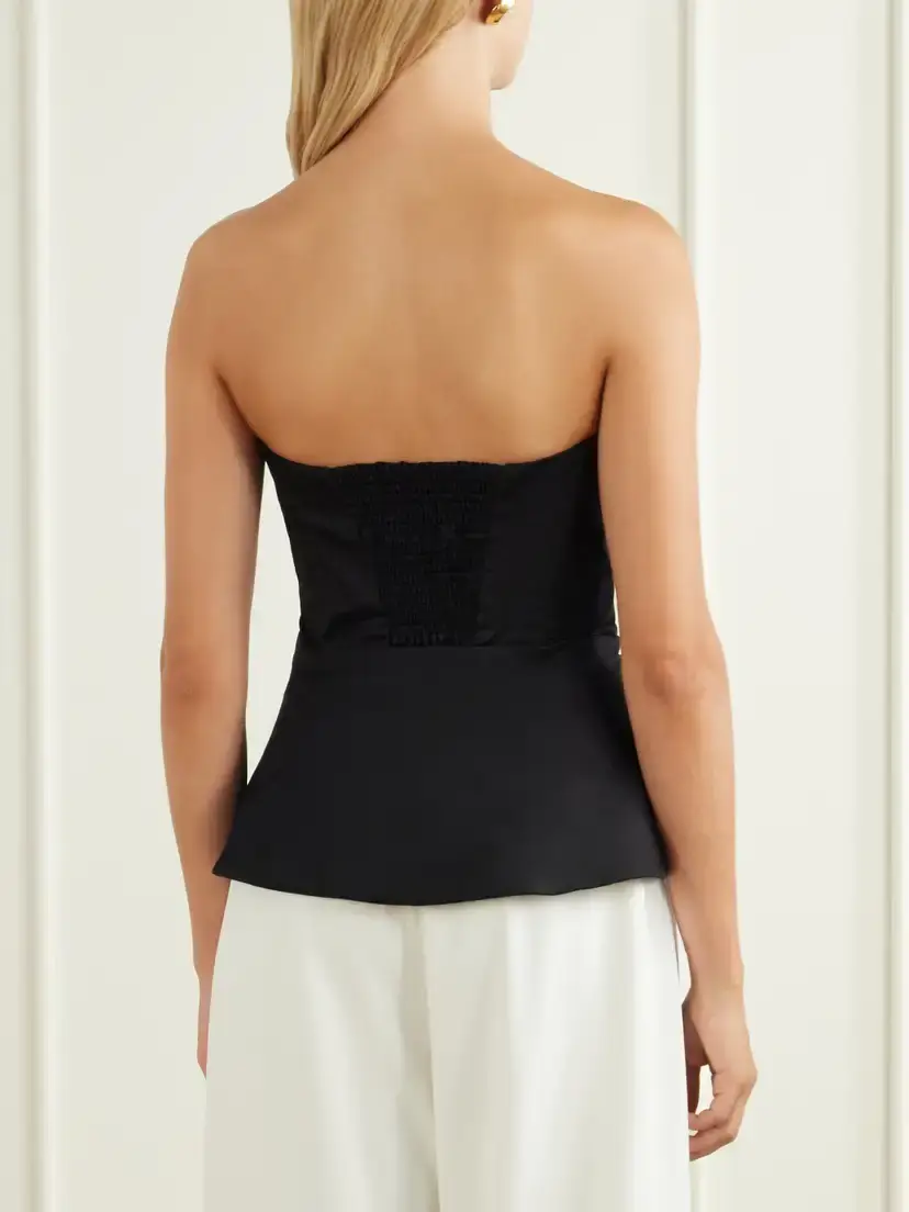 ANDRES OTALORA Nos Reconocemos Strapless Stretch-cotton Twill Blouse | Thumbnail 3 ANDRES OTALORA Nos Reconocemos Strapless Stretch-cotton Twill Blouse | Thumbnail 3