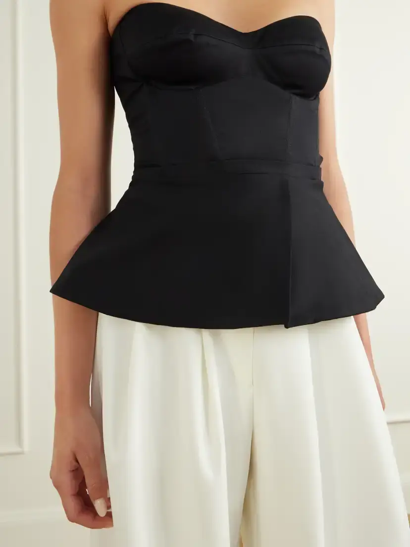 ANDRES OTALORA Nos Reconocemos Strapless Stretch-cotton Twill Blouse | Thumbnail 4 ANDRES OTALORA Nos Reconocemos Strapless Stretch-cotton Twill Blouse | Thumbnail 4