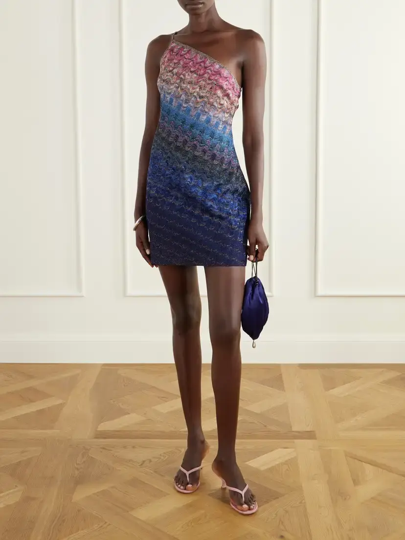 Missoni One-shoulder Metallic Crochet-knit Mini Dress | Thumbnail 2 Missoni One-shoulder Metallic Crochet-knit Mini Dress | Thumbnail 2