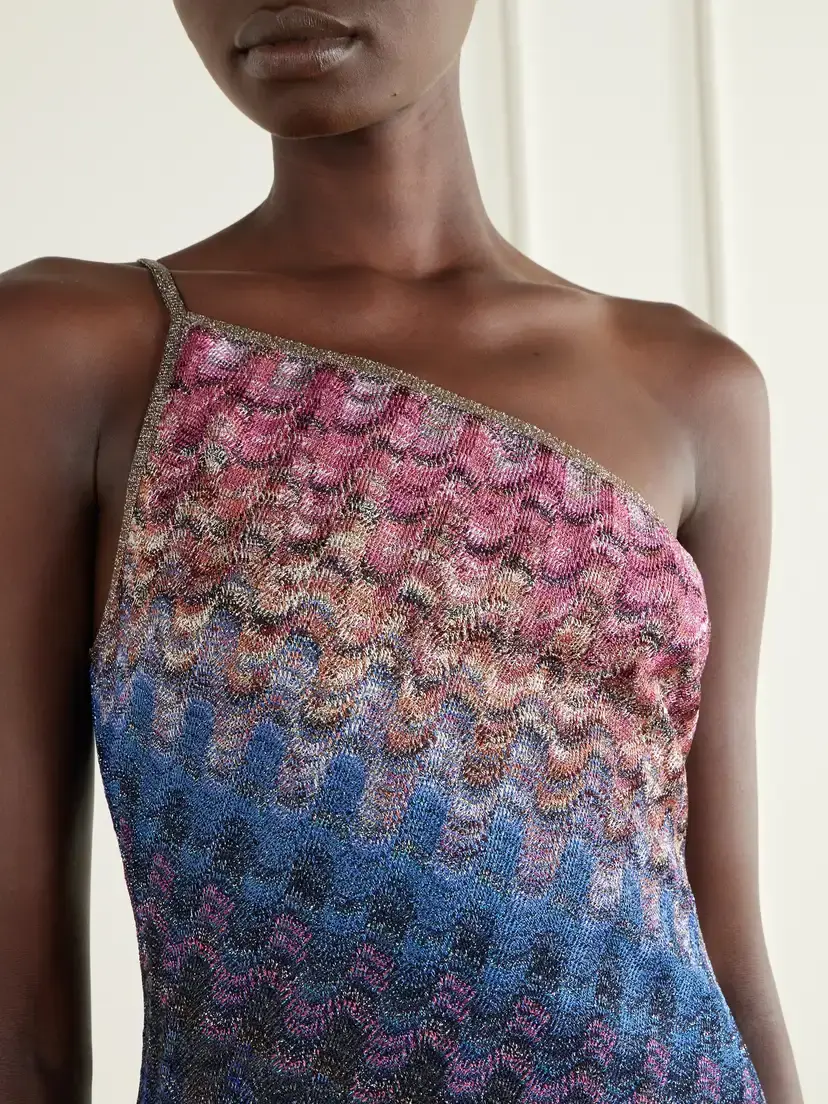 Missoni One-shoulder Metallic Crochet-knit Mini Dress | Thumbnail 4 Missoni One-shoulder Metallic Crochet-knit Mini Dress | Thumbnail 4